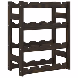 Portabottiglie per 16 Bottiglie Nero Legno Massello di Pinocod mxl 107869 - Vista aggiuntiva 2