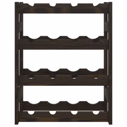 Portabottiglie per 16 Bottiglie Nero Legno Massello di Pinocod mxl 107869 - Vista aggiuntiva 3