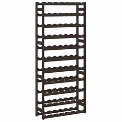 Portabottiglie per 77 Bottiglie Nero Legno Massello di Pinocod mxl 131854 - Vista aggiuntiva 2