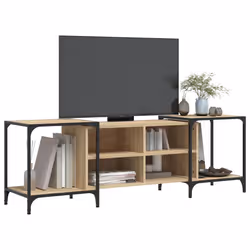 Mobile Porta TV Rovere Sonoma 155x37x50 cm in Legno Multistratocod mxl 109420 - Vista aggiuntiva 3