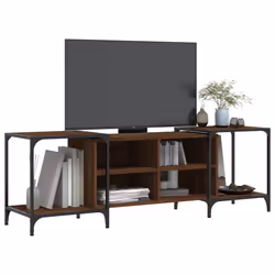 Mobile TV Rovere Marrone 153x37x50 cm in Legno Multistratocod mxl 133394 - Vista aggiuntiva 3