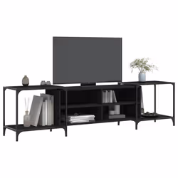 vidaXL Mobile Porta TV Nero 203x37x50 cm in Legno Multistrato - Vista aggiuntiva 3