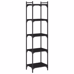 Libreria a 5 Ripiani Nera 40x30x154 cm in Legno Multistratocod mxl 84579 - Vista aggiuntiva 2