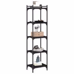 Libreria a 5 Ripiani Nera 40x30x154 cm in Legno Multistratocod mxl 84579 - Vista aggiuntiva 3