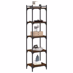 Libreria 5 Ripiani Rovere Marrone 40x30x154cm Legno Multistratocod mxl 108542 - Vista aggiuntiva 3