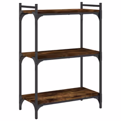 Libreria a 3 Ripiani Rovere Fumo 60x30x86 cm Legno Multistratocod mxl 83989 - Vista aggiuntiva 2