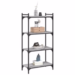 Libreria 4 Ripiani Grigio Sonoma 60x30x120cm Legno Multistratocod mxl 108614 - Vista aggiuntiva 3