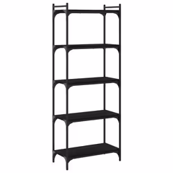 Libreria a 5 Ripiani Nera 60x30x154 cm in Legno Multistratocod mxl 108530 - Vista aggiuntiva 2