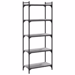Libreria 5 Ripiani Grigio Sonoma 60x30x154cm Legno Multistratocod mxl 108532 - Vista aggiuntiva 2