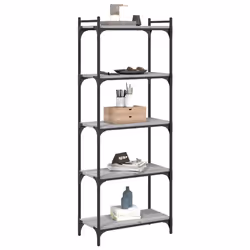 Libreria 5 Ripiani Grigio Sonoma 60x30x154cm Legno Multistratocod mxl 108532 - Vista aggiuntiva 3