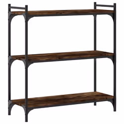 Libreria a 3 Ripiani Rovere Fumo 80x30x86 cm Legno Multistratocod mxl 108533 - Vista aggiuntiva 2