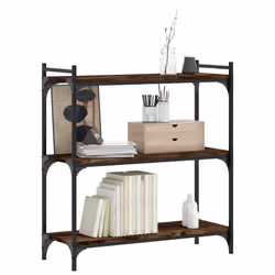 Libreria a 3 Ripiani Rovere Fumo 80x30x86 cm Legno Multistratocod mxl 108533 - Vista aggiuntiva 3
