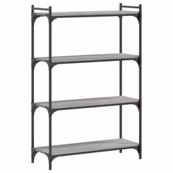 Libreria 4 Ripiani Grigio Sonoma 80x30x120cm Legno Multistratocod mxl 84571 - Vista aggiuntiva 2
