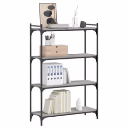 Libreria 4 Ripiani Grigio Sonoma 80x30x120cm Legno Multistratocod mxl 84571 - Vista aggiuntiva 3