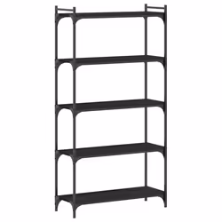 Libreria a 5 Ripiani Nera 80x30x154 cm in Legno Multistratocod mxl 84572 - Vista aggiuntiva 2