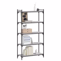 Libreria 5 Ripiani Grigio Sonoma 80x30x154cm Legno Multistratocod mxl 84660 - Vista aggiuntiva 3