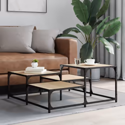 Tavolino Salotto Rovere Sonoma 87,5x87,5x40cm Legno Multistratocod mxl 134202 - Vista aggiuntiva 3