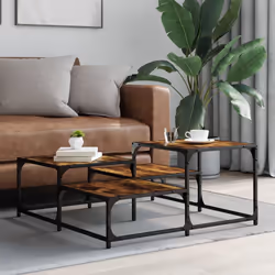 Tavolino Salotto Rovere Fumo 87,5x87,5x40 cm Legno Multistratocod mxl 110183 - Vista aggiuntiva 3