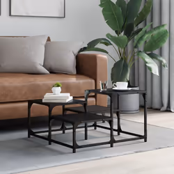 Tavolino da Salotto Nero 68x68x40 cm in Legno Multistratocod mxl 86216 - Vista aggiuntiva 3