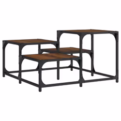 Tavolino da Salotto Rovere Marrone 68x68x40cm Legno Multistratocod mxl 86219 - Vista aggiuntiva 2