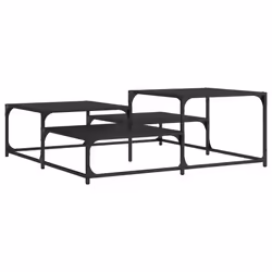 Tavolino da Salotto Nero 107x107x40 cm in Legno Multistratocod mxl 110186 - Vista aggiuntiva 2