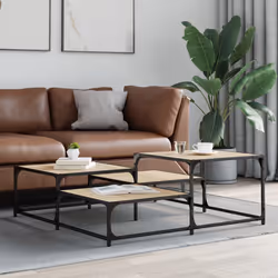 Tavolino Salotto Rovere Sonoma 107x107x40 cm Legno Multistratocod mxl 86217 - Vista aggiuntiva 3