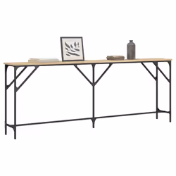 vidaXL Tavolo Consolle Rovere Sonoma 200x29x75 cm in Legno Multistrato - Vista aggiuntiva 3