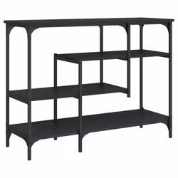 Tavolino Consolle con Ripiani Nero 100x35x75 cmcod mxl 86222 - Vista aggiuntiva 2