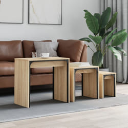 Tavolini Impilabili 3 pz Rovere Sonoma in Legno Multistrato vidaXL42434