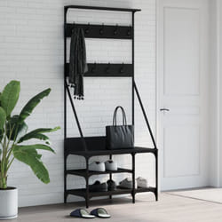 Vidaxl - Appendiabiti con Porta Scarpe Nero 80x40x184 cm