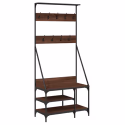 Appendiabiti con Porta Scarpe Rovere Marrone 80x40x184 cmcod mxl 132309 - Vista aggiuntiva 2