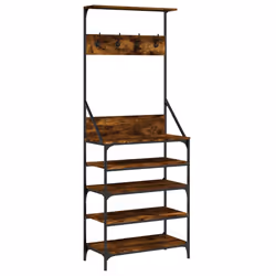 Appendiabiti con Porta Scarpe Rovere Fumo 70x34x184 cmcod mxl 84398 - Vista aggiuntiva 2
