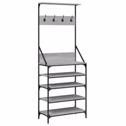 Appendiabiti con Porta Scarpe Grigio Sonoma 70x34x184 cmcod mxl 109384 - Vista aggiuntiva 2