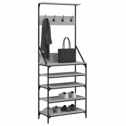 Appendiabiti con Porta Scarpe Grigio Sonoma 70x34x184 cmcod mxl 109384 - Vista aggiuntiva 3