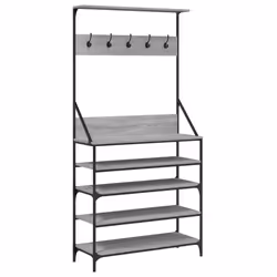 Appendiabiti con Porta Scarpe Grigio Sonoma 90x34x184 cmcod mxl 109596 - Vista aggiuntiva 2