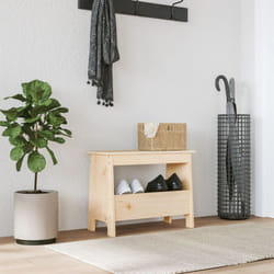Panca da Ingresso 60x28x45 cm in Legno Massello di Pino Vidaxl 25678