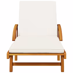 VidaXL 3206367 sedia da esterno Salone Seduta imbottita Legno di acacia Crema, Bianco - Vista aggiuntiva 4