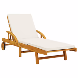 VidaXL 3206372 sedia da esterno Salone Seduta imbottita Legno di acacia Crema, Bianco - Vista aggiuntiva 4
