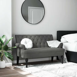 vidaXL Panca con Schienale Grigio Scuro 120x62x75,5 cm in Tessuto