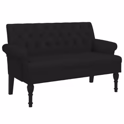 Panca con Schienale Nera 120x62x75,5 cm in Tessutocod mxl 107858 - Vista aggiuntiva 2
