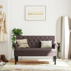 Panca con Schienale Marrone Scuro 120x62x75,5 cm in Tessuto Vidaxl 987580