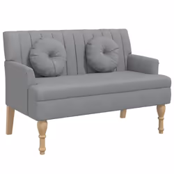 vidaXL Panca con Cuscini Grigio Chiaro 113x64,5x75,5 cm in Tessuto - Vista aggiuntiva 2