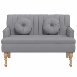 vidaXL Panca con Cuscini Grigio Chiaro 113x64,5x75,5 cm in Tessuto - Vista aggiuntiva 3