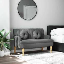 Panca con Cuscini Grigio Scuro 113x64,5x75,5 cm in Tessutocod mxl 131840