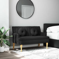 vidaXL Panca con Cuscini Nera 113x64,5x75,5 cm in Tessuto