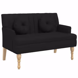vidaXL Panca con Cuscini Nera 113x64,5x75,5 cm in Tessuto - Vista aggiuntiva 2