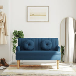 Vidaxl - Panca con Cuscini Blu 113x64,5x75,5 cm in Tessuto 90856