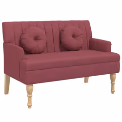 Panca con Cuscini Rosso Vino 113x64,5x75,5 cm in Tessutocod mxl 83888 - Vista aggiuntiva 2
