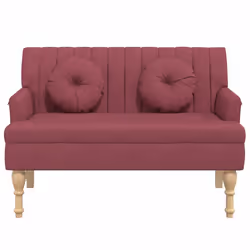 Panca con Cuscini Rosso Vino 113x64,5x75,5 cm in Tessutocod mxl 83888 - Vista aggiuntiva 3