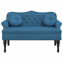 vidaXL Panca con Cuscini Blu 120,5x65x75 cm in Velluto - Vista aggiuntiva 3